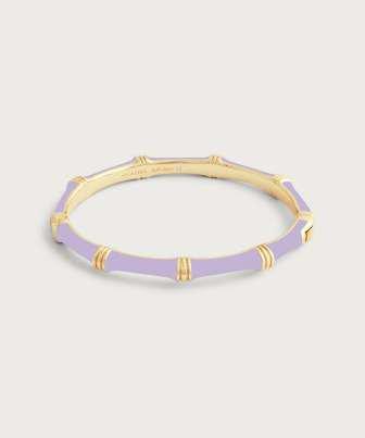 6cm W Bamboo Enameled Bangle Lilac