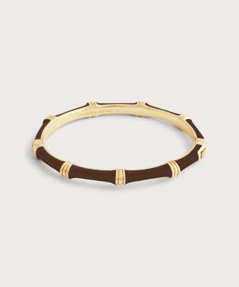 6cm W Bamboo Enameled Bangle Chocolate