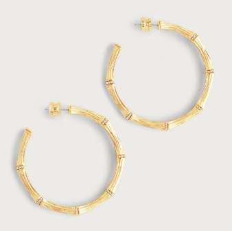 Bamboo Large Hoop Earrings