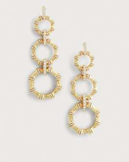 2cm W Bamboo Long Chain Earrings