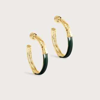 Forza Medium Hoop Earrings - Malachite