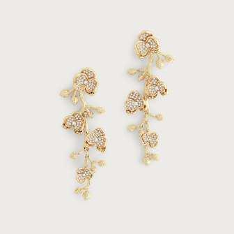 Orchid Pavé Dangle Earrings (White)