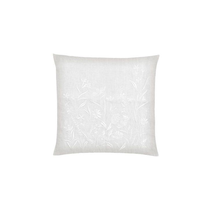 Cotton Wildflowers Embroidered Dec Pillow