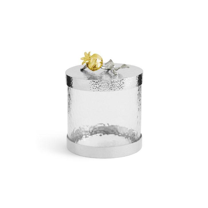 Pomegranate Silver & Gold Small Canister