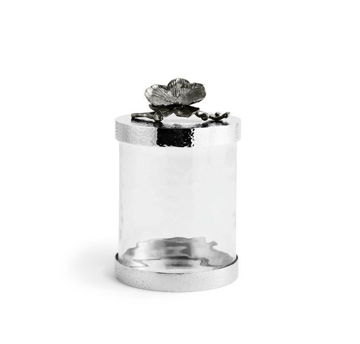 Glass Black Orchid Canister Small