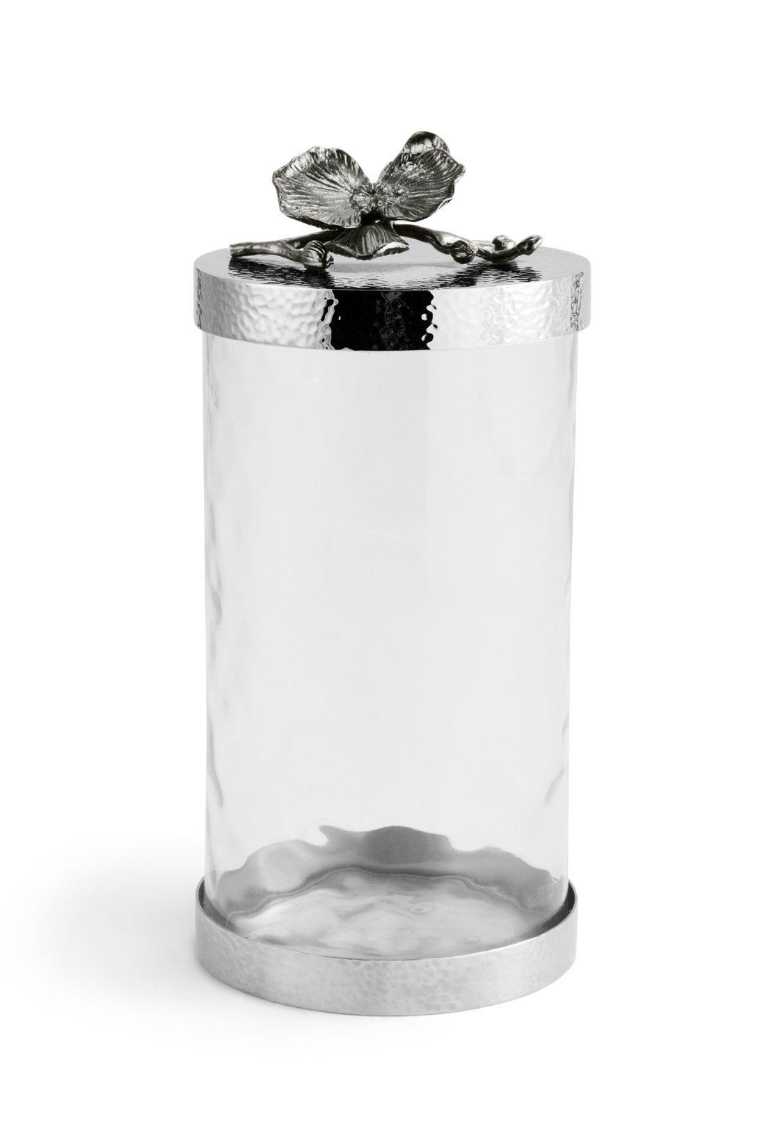 Glass Black Orchid Canister Large