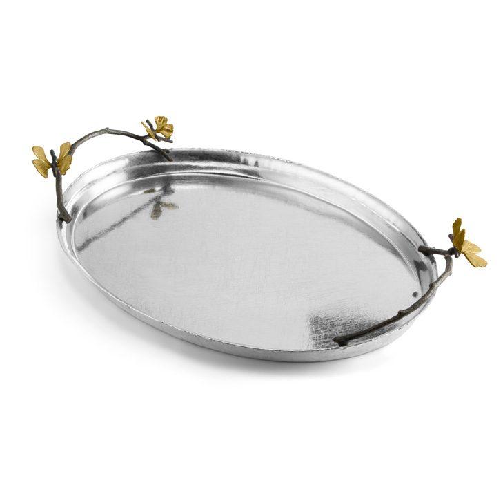 Butterfly Ginkgo Oval Tray