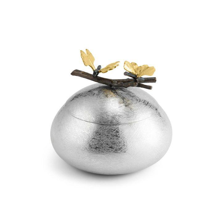 Glass Butterfly Ginkgo Keepsake Box