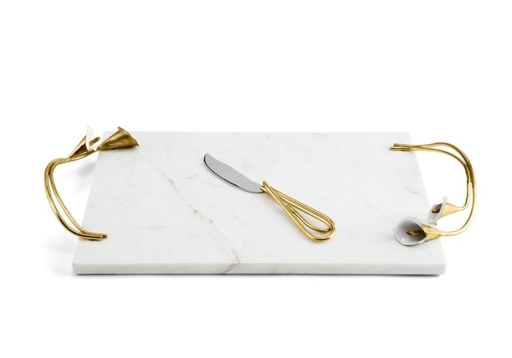 Calla Lily Cheese Board w/ Knife