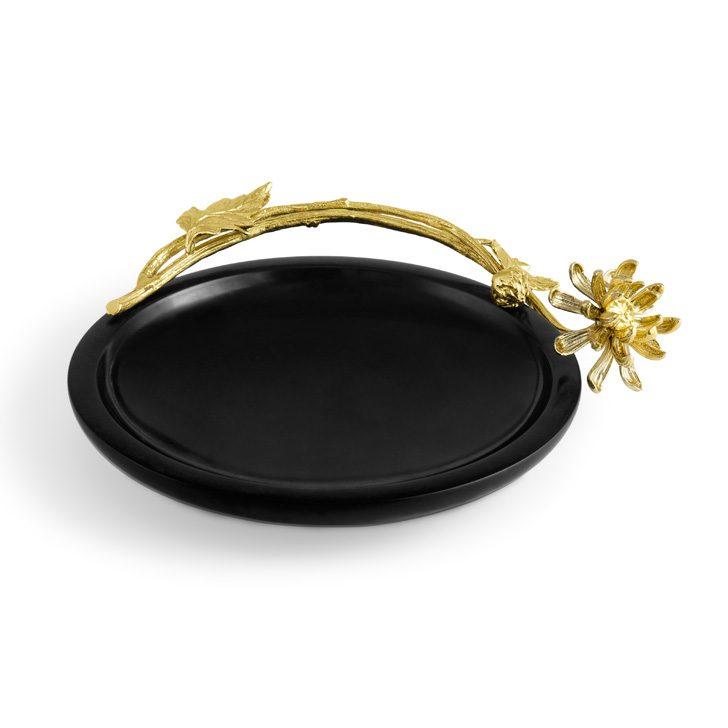 Black Kadappa Dahlia Trinket Dish