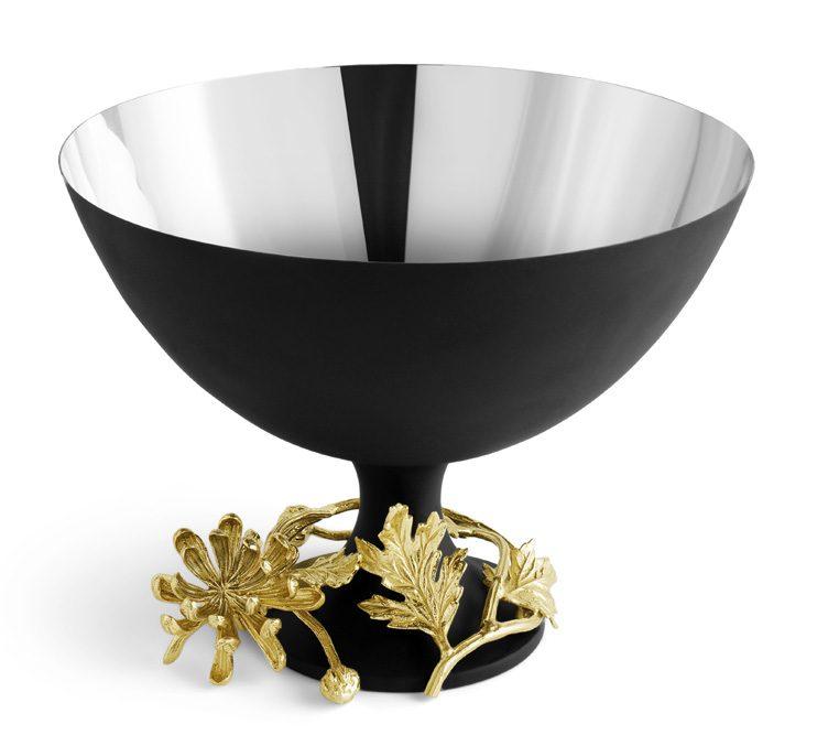 Black Powdercoat Dahlia Serving Bowl