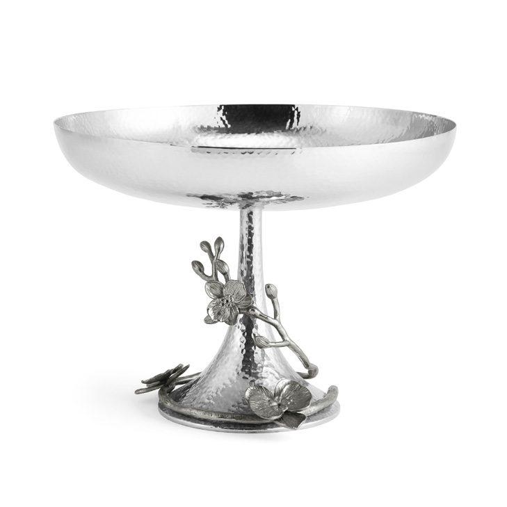 White Orchid Footed Centerpiece Bowl