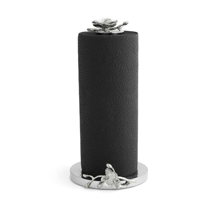 White Orchid Paper Towel Holder