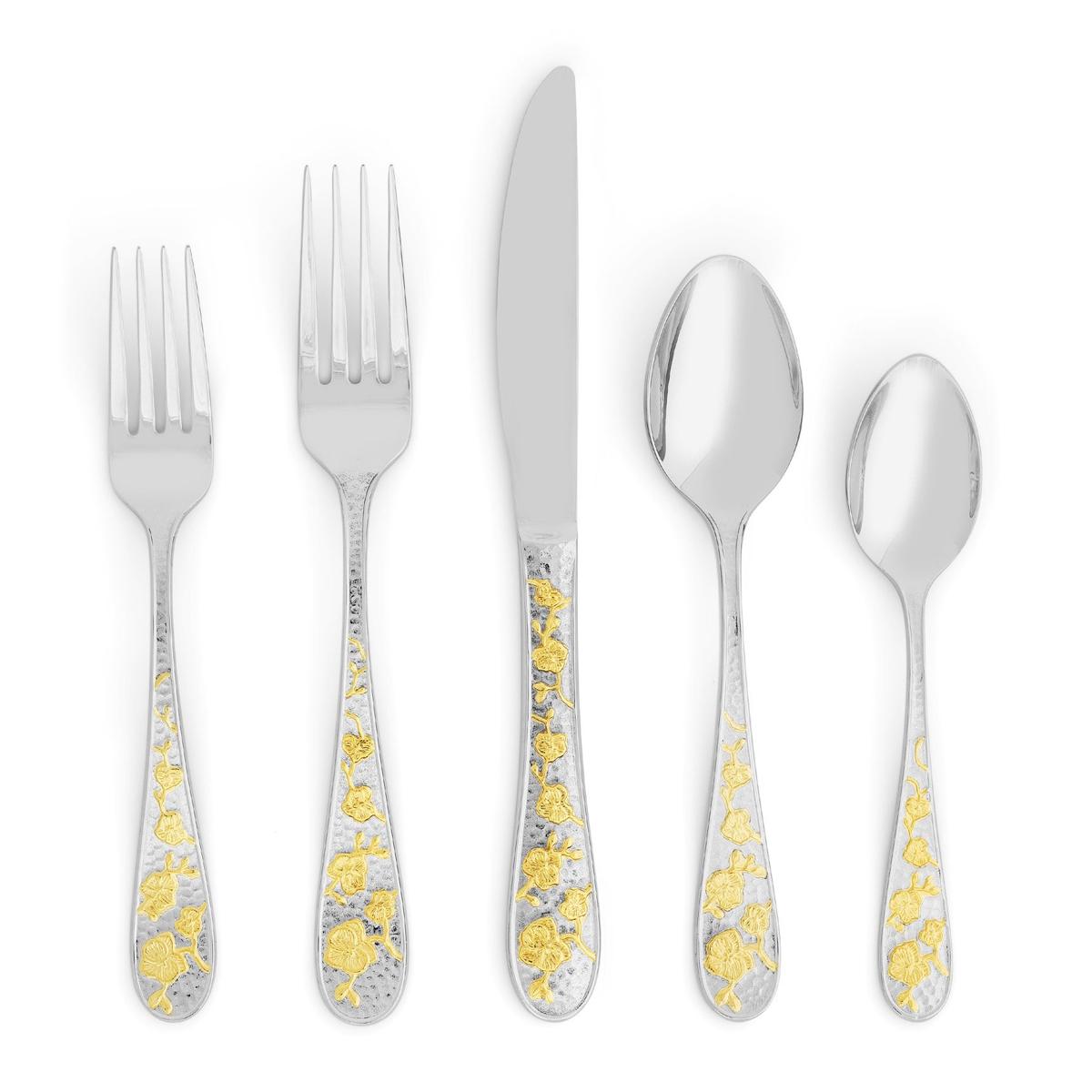 Orchid Gold 5-Piece Flatware Set