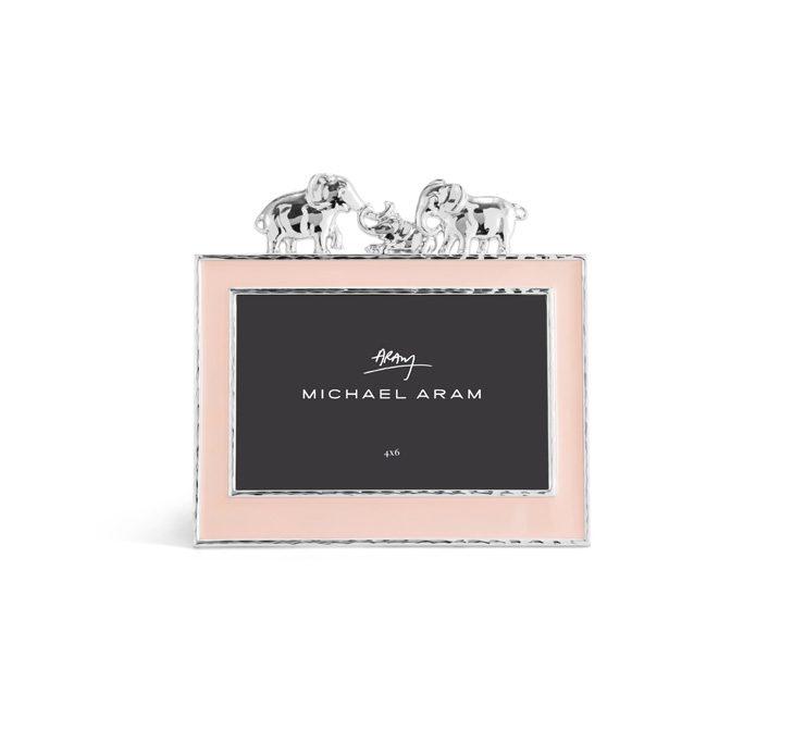 Glass Elephant Frame Pink Enamel 4 x 6