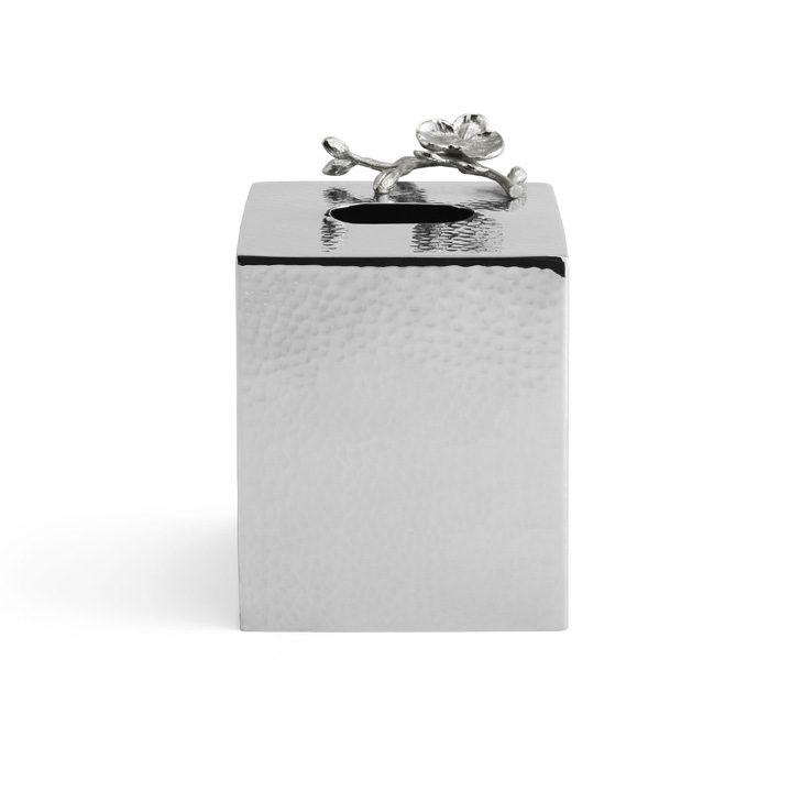 White Orchid Tissue Box Holder