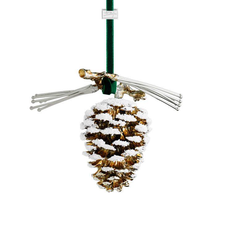 Pine Cone Snowy Ornament