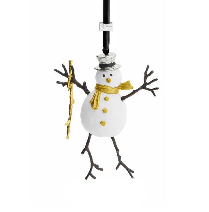 Pearl Enamel Snowman Ornament