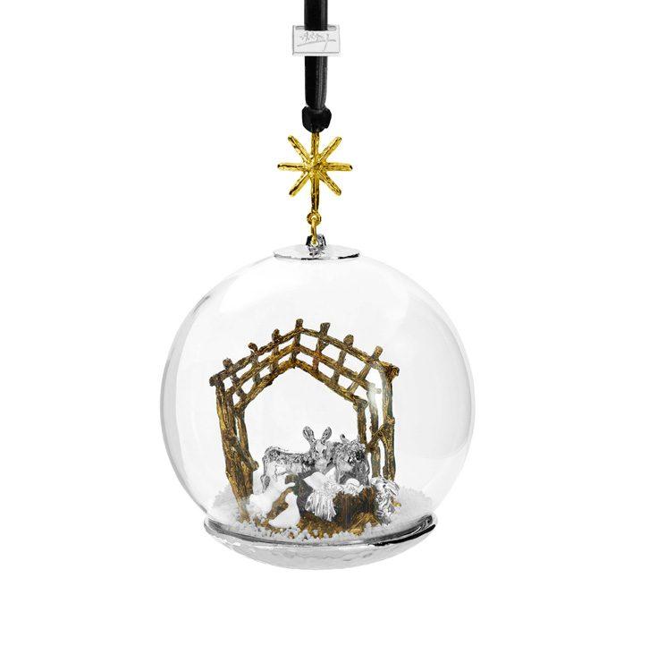 Glittered Hand Paint Santa Snow Globe Ornament