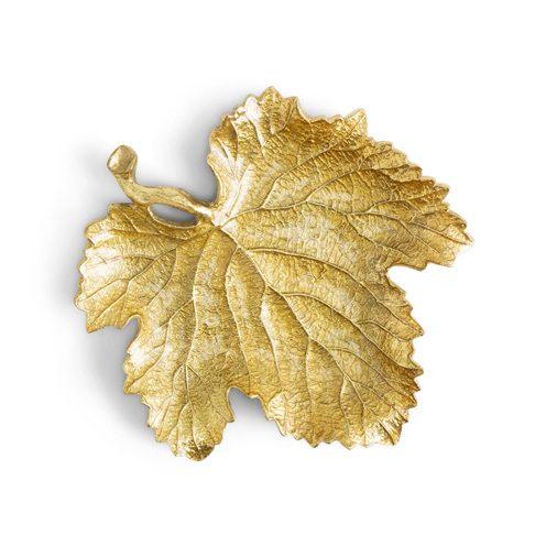 Clear Enamel New Leaves Grape Leaf Snack Plate