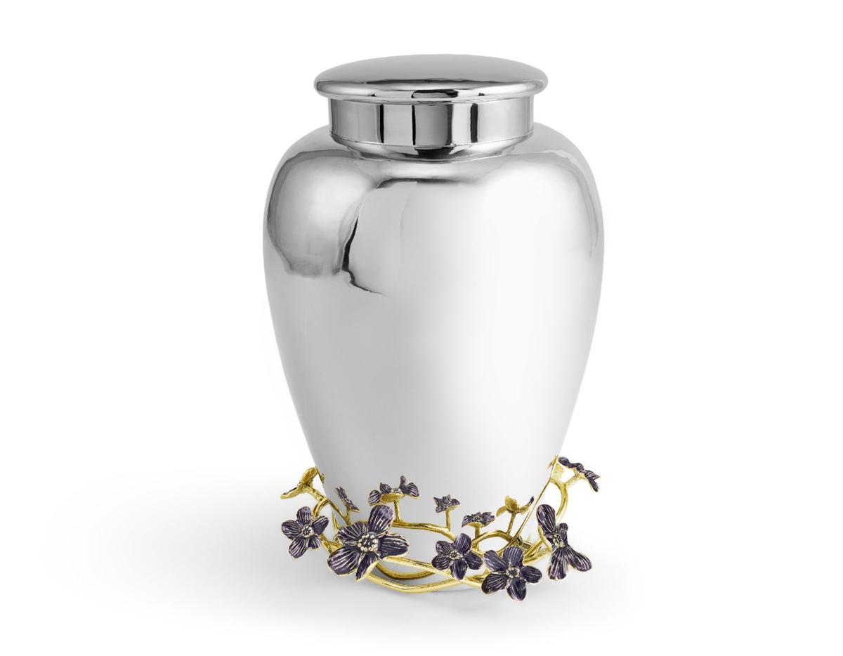 Purple Enamel Forget Me Not Large Urn
