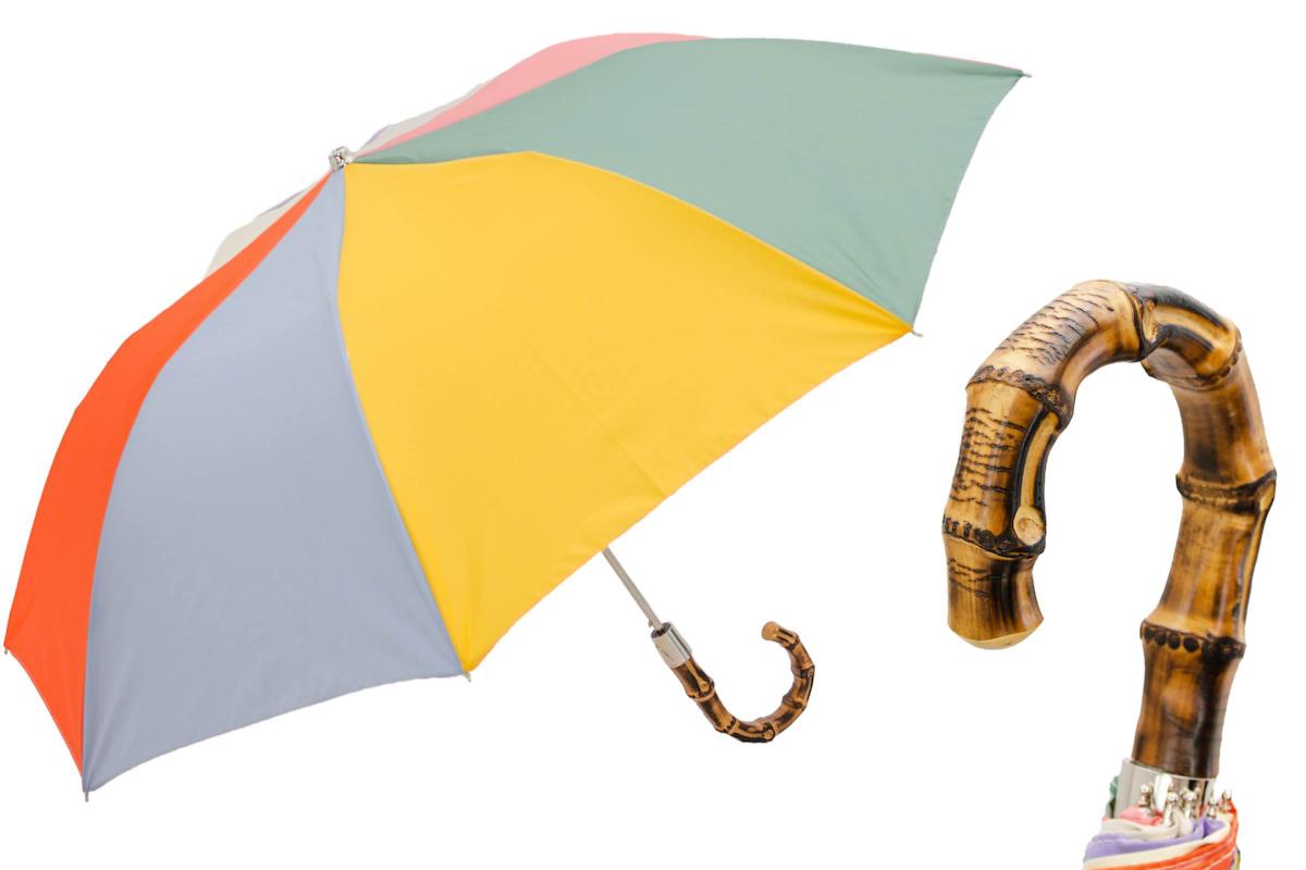 64 Rainbow-1 B - Rainbow Umbrella with Bamboo Handle