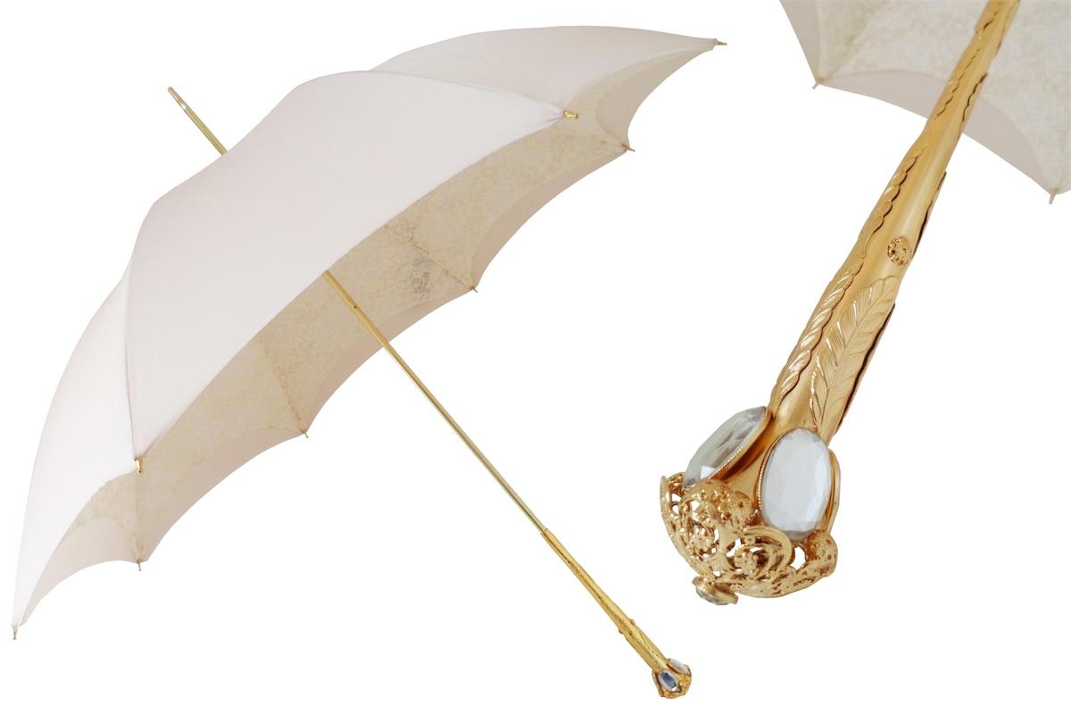 386or Serge-65 E11 - Very Elegant Ecru Parasol, Double Cloth