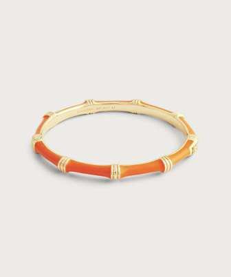 6cm W Bamboo Enameled Bangle Pale Blue