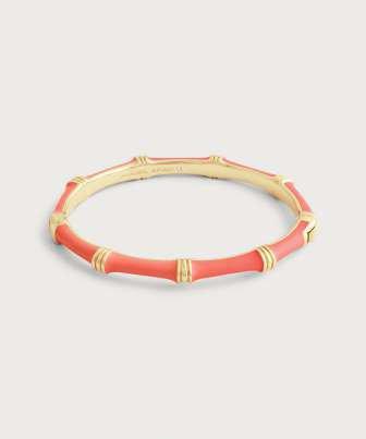 6cm W Bamboo Enameled Bangle Coral