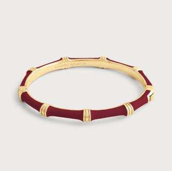 6cm W Bamboo Enameled Bangle Taupe