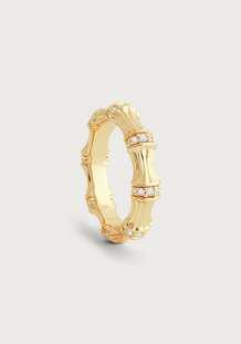 3.5cm W Bamboo Enameled Ring Creme