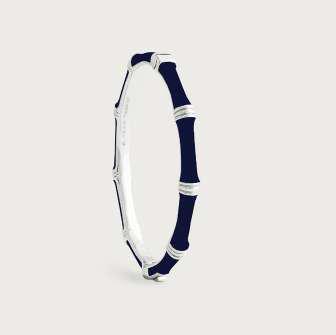 6cm W Bamboo Enameled Bangle Pale Blue