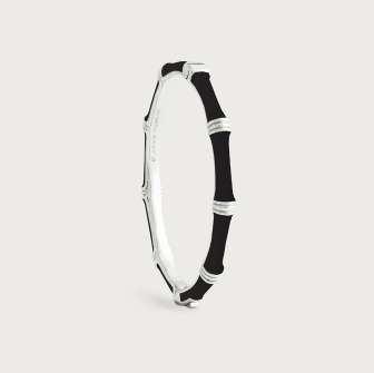 6cm W Bamboo Enameled Bangle Navy