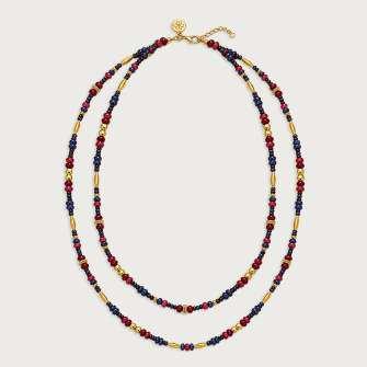 Milos Beaded Necklace - Maroon