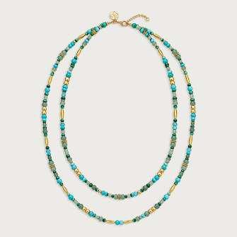 Milos Multi Beaded Necklace - Gold