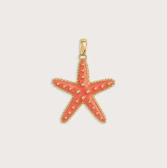 K GOLD PLATED BRASS, LAPIS Milos Star Fish Charm