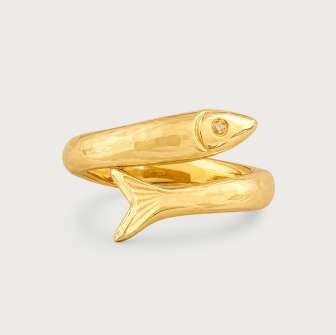K GOLD PLATED BRASS, PEARL Milos Shark Tooth Charm