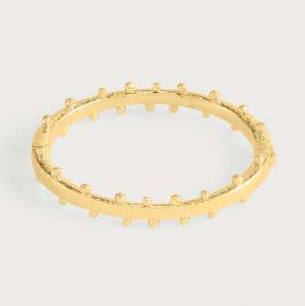 K GOLD PLATED BRASS, TURQUOISE, LAPIS Milos Hinged Bangle