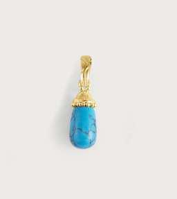 K GOLD PLATED BRASS, ENAMEL Milos Turquoise Drop Charm