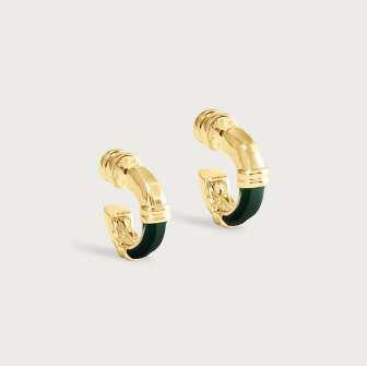 Forza Huggie Hoop Earrings - Malachite