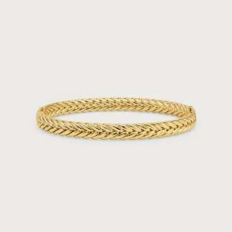 Cheval Braid Hinged Bangle Thin