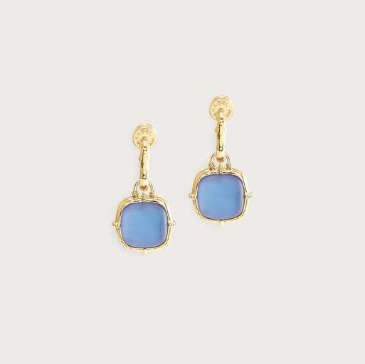 1.65cm W Farrier Stone Earrings Charm - Mediterranean Blue