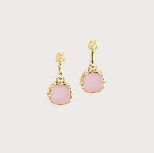 1.65cm W Farrier Stone Earrings Charm - Petal Pink