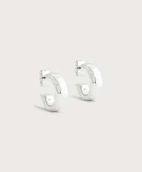 Farrier Huggie Hoop Earrings Sterling Silver
