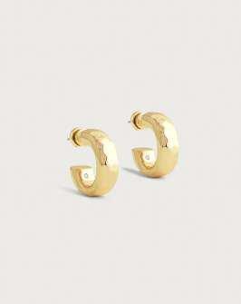 Farrier Huggie Hoop Earrings Gold
