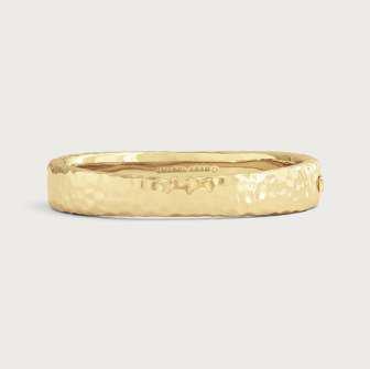 6cm W Farrier Medium Hinged Bangle Gold