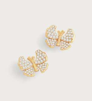 1.27cm H Butterfly Pavé Stud White
