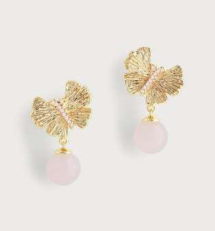 1.27cm W Butterfly Pearl Drop Earrings