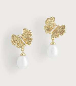 1.27cm W Butterfly Single Hoop Earrings