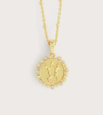 CHAIN 48.2cm L, PENDANT 1.9cm W X 1.9cm L Zodiac Pendant Necklace, Virgo (removeable